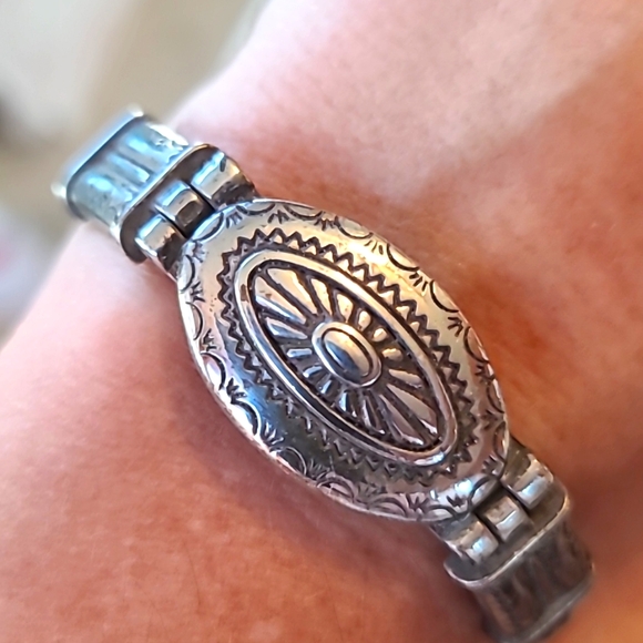 Brighton Jewelry - Brighton Vintage 1994 "Braided Conch" Brown Braid Leather w Sunrise Etched Face!